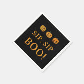Serviette En Papier Sip Sip Boo Halloween Party | Pumpkins & Booze (Coin)