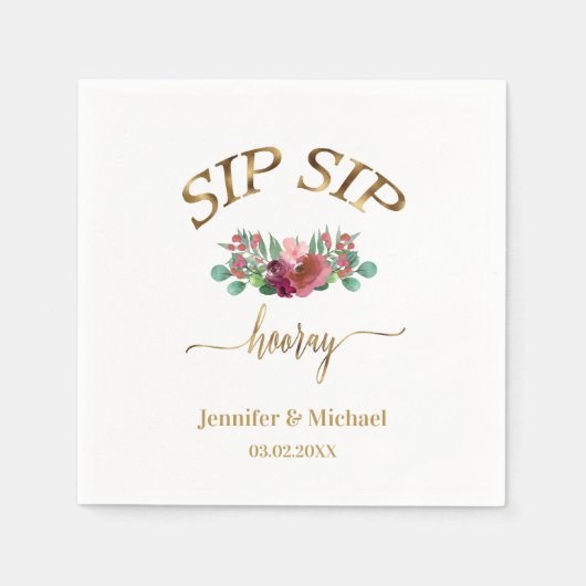 SERVIETTE EN PAPIER "SIP SIP HOORAY" (Devant)