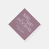 Serviette En Papier Sip Sip Hooray Engagement Party Purple (Coin)