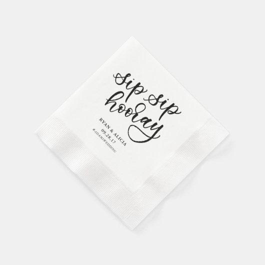 Serviette En Papier Sip Sip Hooray Personnalisé Napkin (Coin)
