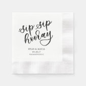Serviette En Papier Sip Sip Hooray Personnalisé Napkin (Devant)