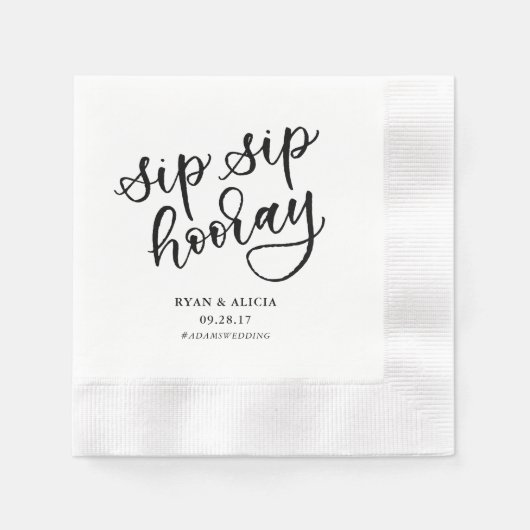 Serviette En Papier Sip Sip Hooray Personnalisé Napkin (Devant)