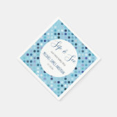 Serviette En Papier Sip & Voir Baby Boy Douche Pois Bleus (Coin)