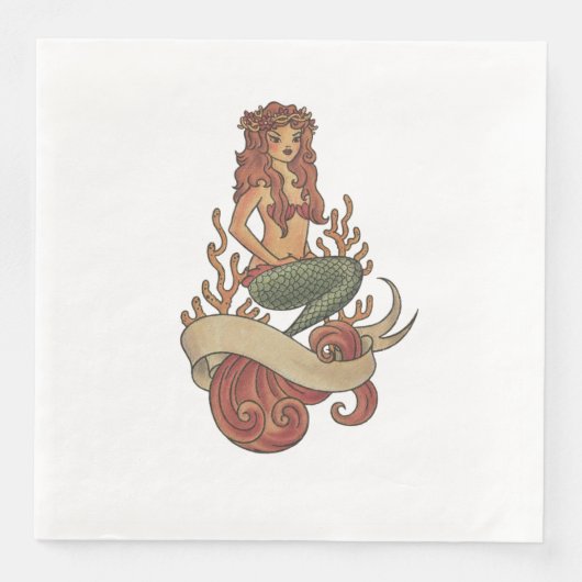 Serviette En Papier sirène (Devant)