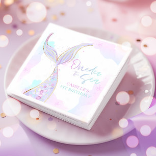 Serviette En Papier Sirène 1er Anniversaire Fête ONE der La Sirène de 