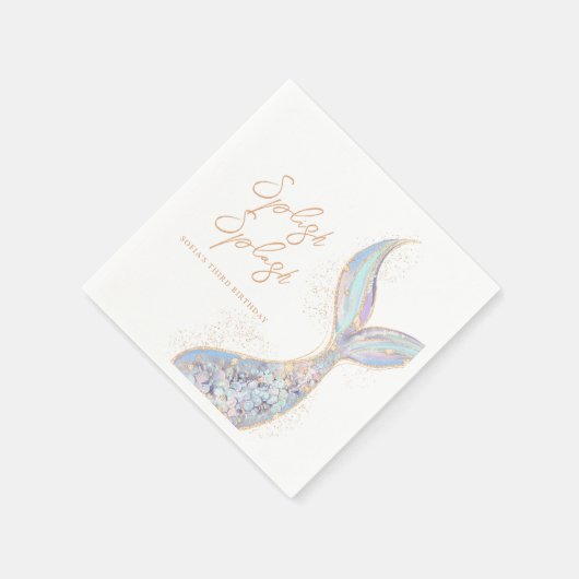 Serviette En Papier Sirène à éclaboussures Anniversaire (Coin)