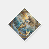Serviette En Papier Sirène dans les vagues de l'océan (Coin)