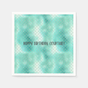 Serviette En Papier Sirène de menthe d'argent