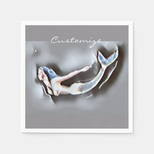 Serviette En Papier Sirène de natation Thunder-Cove Grey (Devant)