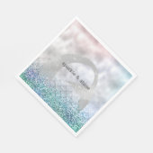 Serviette En Papier Sirène d'eau rose violet Parties scintillant d'arg (Coin)