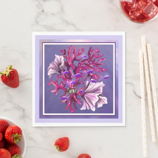 Serviette En Papier Sirène d'océan violet (En situation)