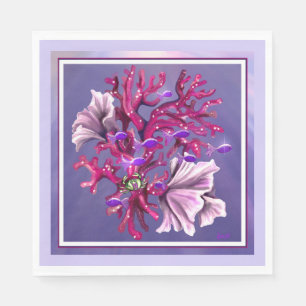 Serviette En Papier Sirène d'océan violet