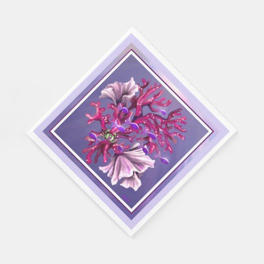 Serviette En Papier Sirène d'océan violet (Coin)