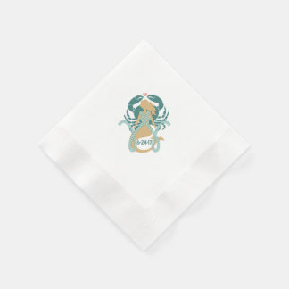 Serviette En Papier Sirène et Vie marine Serviettes à cocktails pour K
