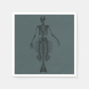 Serviette En Papier Sirène foncée Squelette Halloween