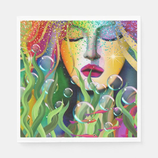 Serviette En Papier Sirène magique (Devant)