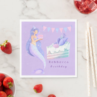 Serviette En Papier Sirène Magique Anniversaire Enfants Sous la Mer