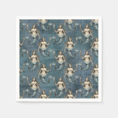 Serviette En Papier Sirène Mer Créatures Océan Bleu Couleur manuscrite (Devant)