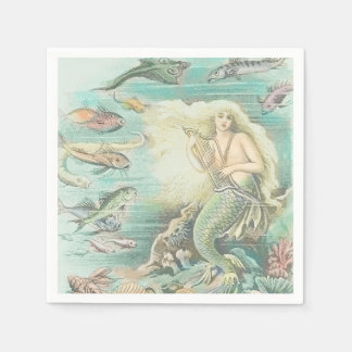 Serviette En Papier Sirène musicale vintage sous la décomposition de l