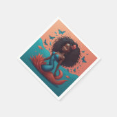 Serviette En Papier Sirène noire (Coin)