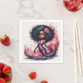 Serviette En Papier Sirène noire (En situation)