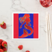 Serviette En Papier sirène rouge (En situation)