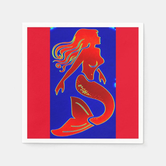 Serviette En Papier sirène rouge (Devant)