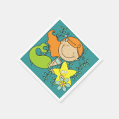 Serviette En Papier Sirène rousse (Coin)