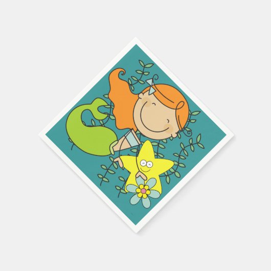 Serviette En Papier Sirène rousse (Coin)