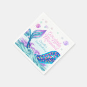 Serviette En Papier Sirène sous la fête d'anniversaire de l'eau (Coin)