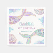 Serviette En Papier Sirène sous la mer 3e anniversaire (Devant)