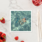 Serviette En Papier Sirène sous-marine (En situation)