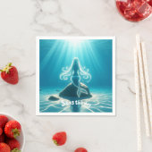 Serviette En Papier Sirène sous-marine éclairée (En situation)