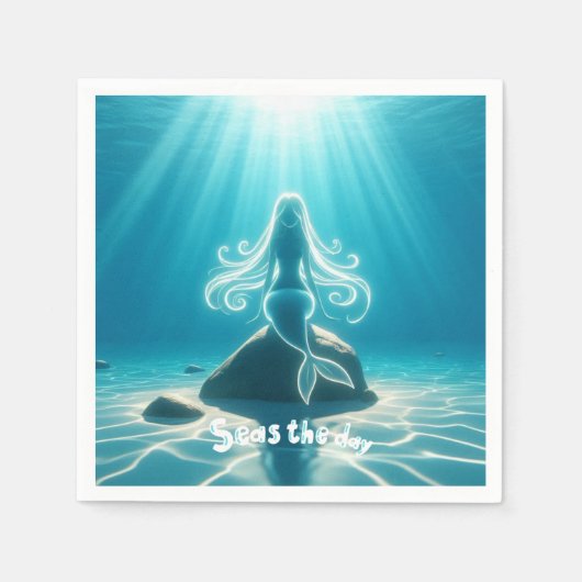 Serviette En Papier Sirène sous-marine éclairée (Devant)
