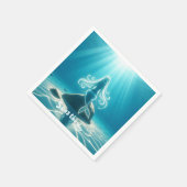 Serviette En Papier Sirène sous-marine éclairée (Coin)