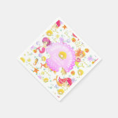 Serviette En Papier Sirènes Blanc (Coin)