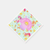 Serviette En Papier Sirènes Bleu (Coin)