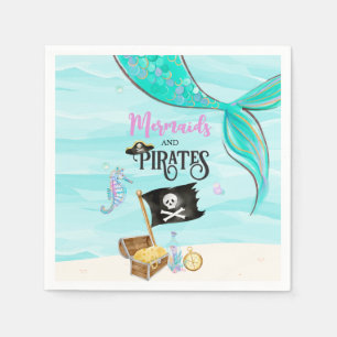 Serviette En Papier Sirènes et pirates Anniversaire