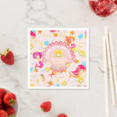 Serviette En Papier Sirènes Rose Pêche (En situation)