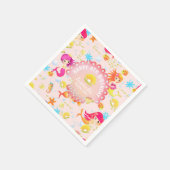 Serviette En Papier Sirènes Rose Pêche (Coin)