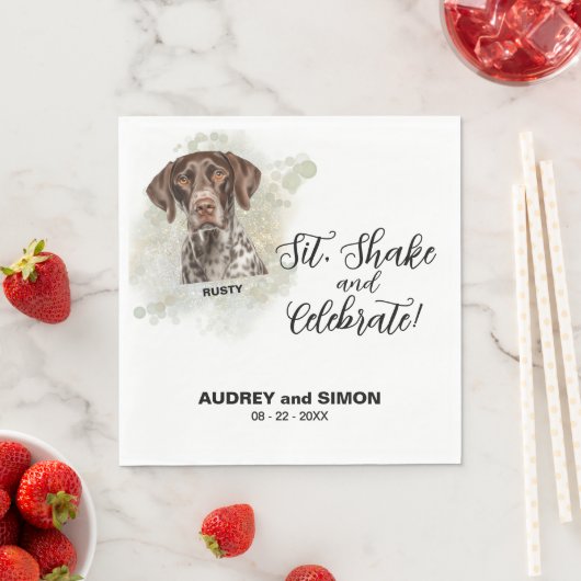 Serviette En Papier Sit, Shake & Celebrate German Shorthaired Pointer (En situation)