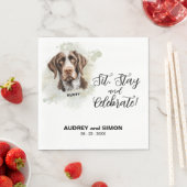 Serviette En Papier Sit, Stay & Celebrate German Wirehaired Pointer (En situation)