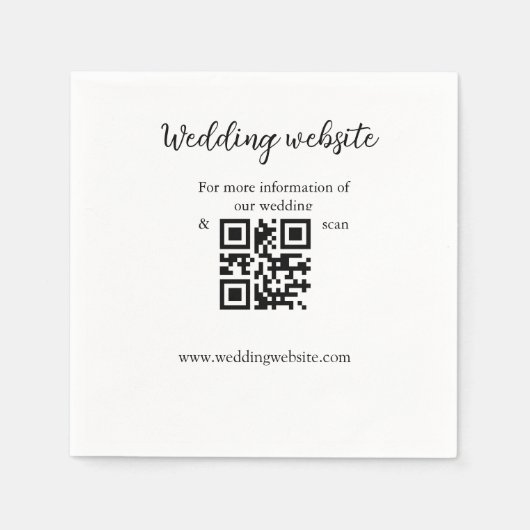 Serviette En Papier site web mariage ajouter q r code nom du couple dé (Devant)