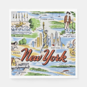 Serviette En Papier Sites de l'État de New York sur papier