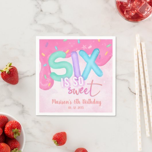Serviette En Papier six est si doux Froid rose (En situation)