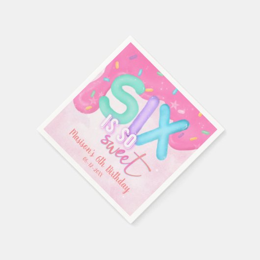 Serviette En Papier six est si doux Froid rose (Coin)