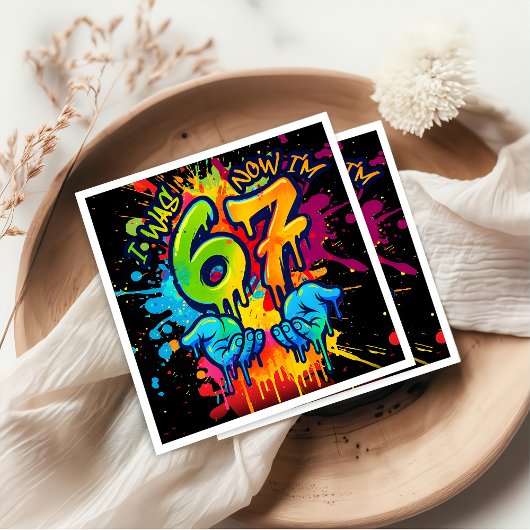 Serviette En Papier Six Seven Birthday Napkins