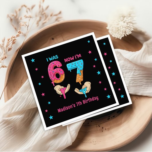 Serviette En Papier Six Seven Birthday Napkins