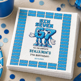Serviette En Papier Six Seven Meme 7e Anniversaire Drôle Tendance