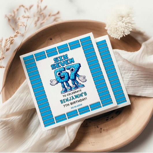 Serviette En Papier Six Seven Meme 7th Birthday | Funny Trendy